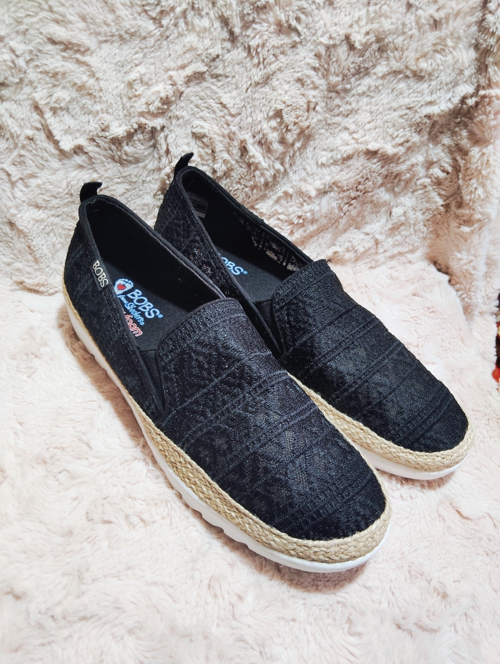 Skechers BOBS Memory Foam Flexpadrille Slip On Shoes. Size 9.5